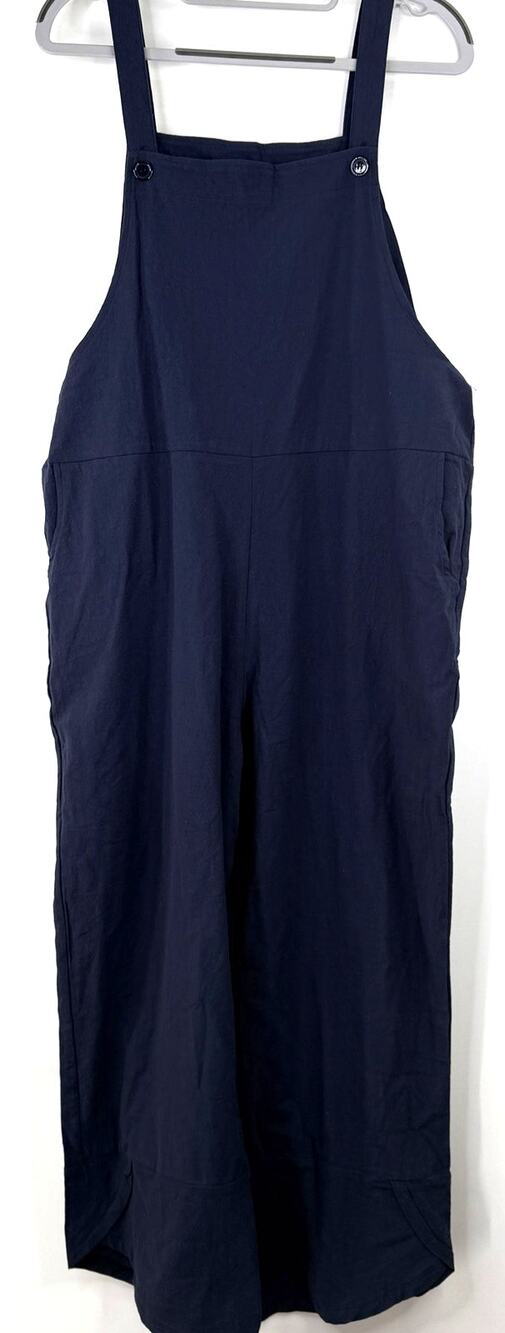 Ame Belle Clothing Women's Navy Blue Linen Blend Overall Jumper NWT Size Large